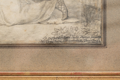 Attributed to Pierre-Paul Prud'hon (1758-1823): 'Naissance du Roi de Rome', pencil on paper, 19th C.