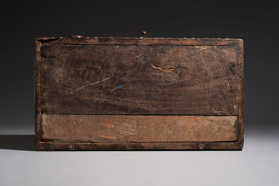 A North-African metal and wood jewellery or travel chest, Mauritania, 20th C.
