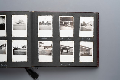 Two albums with travel photographs, postcards, and documentation of a Belgian family travelling through Europe, Asia, America, and Africa, 20th C.
