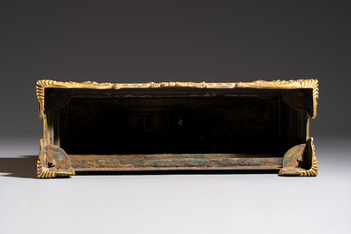 A gilt-bronze 'Oriental Beauty Reclining on a Lion Skin' mantel clock, France, first quarter 19th C.