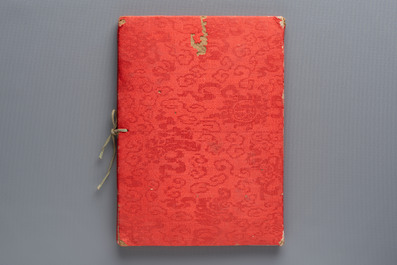 An album containing 12 Chinese Canton rice paper paintings, 19th C.