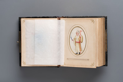 An album containing 36 Chinese Canton rice paper paintings, 19th C.