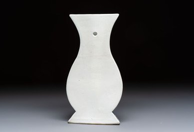 A Chinese blue and white 'Antiquities' wall vase, Kangxi