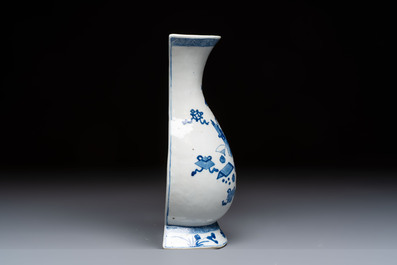 A Chinese blue and white 'Antiquities' wall vase, Kangxi