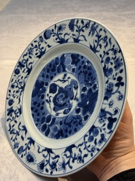 A Chinese blue and white 'Buddhist Lion' plate, Kangxi