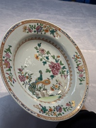 Six Chinese famille rose 'Peacock' plates, Qianlong