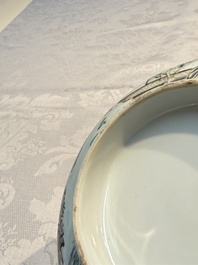 A Chinese qianjiang cai 'Pavilions and Willows' bowl, Republic