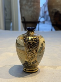A fine Japanese Satsuma vase, Kinkozan 錦光山 mark, Meiji, 19th C.