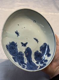 A Chinese blue and white Ko-Sometsuke 'Chrysanthemum' plate for the Japanese market, Tianqi