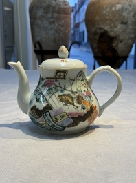 A Chinese famille rose 'Collage' teapot, Tongzhi mark, Republic, dated 1922