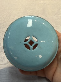 A pair of rare Chinese Canton enamel scent boxes, covers and inner liners, Qianlong