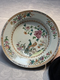 Six Chinese famille rose 'Peacock' plates, Qianlong