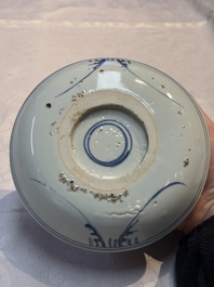 A Chinese blue and white Ko-Sometsuke 'Chrysanthemum' plate for the Japanese market, Tianqi