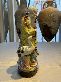 Three Chinese famille rose 'Milefo Buddha', 'Magu' and 'Shoulao' groups, 19/20th C.