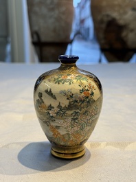 A fine Japanese Satsuma vase, Kinkozan 錦光山 mark, Meiji, 19th C.