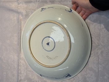 Two Chinese blue and white 'Floral' dishes, Kangxi