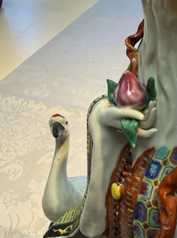 Three Chinese famille rose 'Milefo Buddha', 'Magu' and 'Shoulao' groups, 19/20th C.