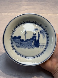 A Chinese blue and white Ko-Sometsuke 'Pavilion' plate for the Japanese market, Tianqi