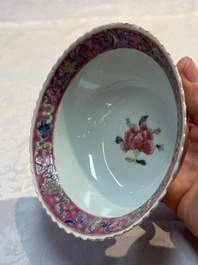 Four Chinese famille rose 'Phoenix and Peony' bowls for the Straits or Peranakan market, Qianlong mark, Republic