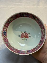 Four Chinese famille rose 'Phoenix and Peony' bowls for the Straits or Peranakan market, Qianlong mark, Republic