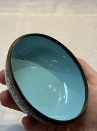 A pair of rare Chinese Canton enamel scent boxes, covers and inner liners, Qianlong