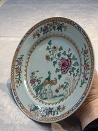 Six Chinese famille rose 'Peacock' plates, Qianlong