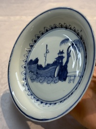A Chinese blue and white Ko-Sometsuke 'Pavilion' plate for the Japanese market, Tianqi