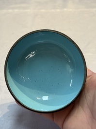 A pair of rare Chinese Canton enamel scent boxes, covers and inner liners, Qianlong