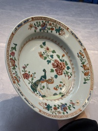 Six Chinese famille rose 'Peacock' plates, Qianlong