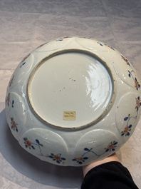 A Chinese famille verte blue-ground 'Pomegranate' dish, Kangxi