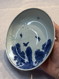 A Chinese blue and white Ko-Sometsuke 'Chrysanthemum' plate for the Japanese market, Tianqi
