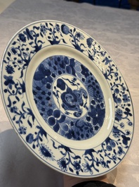 A Chinese blue and white 'Buddhist Lion' plate, Kangxi
