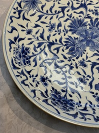 Two Chinese blue and white 'Floral' dishes, Kangxi
