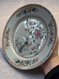 Six Chinese famille rose 'Peacock' plates, Qianlong