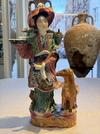 Three Chinese famille rose 'Milefo Buddha', 'Magu' and 'Shoulao' groups, 19/20th C.