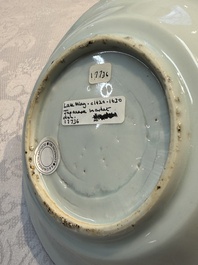A Chinese blue and white Ko-Sometsuke 'Pavilion' plate for the Japanese market, Tianqi