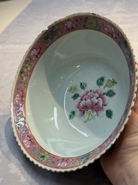 Four Chinese famille rose 'Phoenix and Peony' bowls for the Straits or Peranakan market, Qianlong mark, Republic