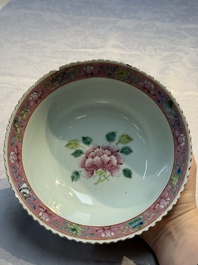 Four Chinese famille rose 'Phoenix and Peony' bowls for the Straits or Peranakan market, Qianlong mark, Republic