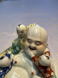 Three Chinese famille rose 'Milefo Buddha', 'Magu' and 'Shoulao' groups, 19/20th C.