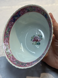 Four Chinese famille rose 'Phoenix and Peony' bowls for the Straits or Peranakan market, Qianlong mark, Republic