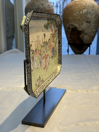 An extremely rare Chinese Canton enamel rectangular 'Eight Immortals' dish, signed Huan Ju 焕琚, Yongzheng