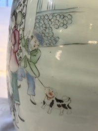Two Chinese famille rose vases, two jars, a 'Lions' covered teapot and a Buddha, signed Mao Zirong 毛子榮 and Liu Jishun 劉吉順, 19/20th C.