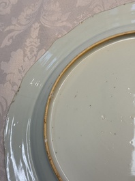 A Chinese blue and white dish, tureen and stand with floral design, Qianlong