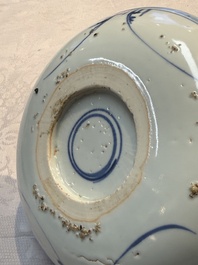 A Chinese blue and white Ko-Sometsuke 'Chrysanthemum' plate for the Japanese market, Tianqi