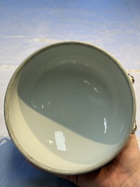 A Chinese famille rose 'Peacock' covered bowl, a candlestick and a stembowl, Guangxu mark and of the period, 19/20th C.