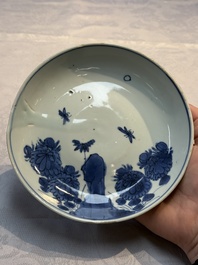 A Chinese blue and white Ko-Sometsuke 'Chrysanthemum' plate for the Japanese market, Tianqi