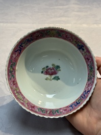 Four Chinese famille rose 'Phoenix and Peony' bowls for the Straits or Peranakan market, Qianlong mark, Republic