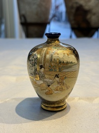 A fine Japanese Satsuma vase, Kinkozan 錦光山 mark, Meiji, 19th C.