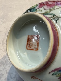 Four Chinese famille rose 'Phoenix and Peony' bowls for the Straits or Peranakan market, Qianlong mark, Republic