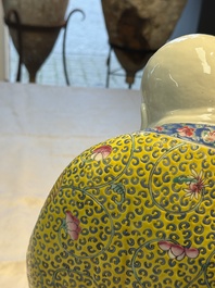 A Chinese famille rose Milefo Buddha and a white-glazed gilt-decorated Milefo Buddha, Wei Hongtai 魏洪泰 and Zhu Yishun 朱義順 mark, Republic